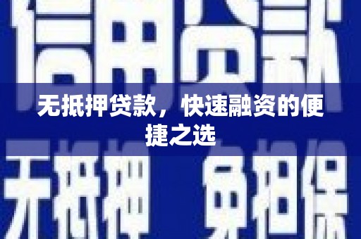 振兴无抵押贷款，快速融资的便捷之选