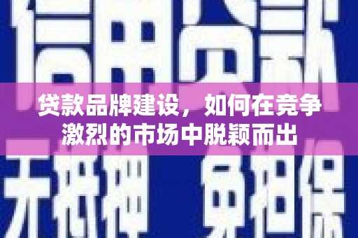 振兴贷款品牌建设，如何在竞争激烈的市场中脱颖而出