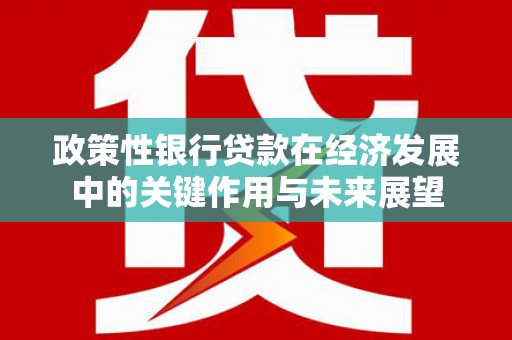振兴政策性银行贷款在经济发展中的关键作用与未来展望