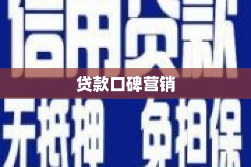 振兴贷款口碑营销