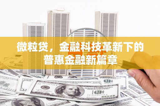 振兴微粒贷，金融科技革新下的普惠金融新篇章