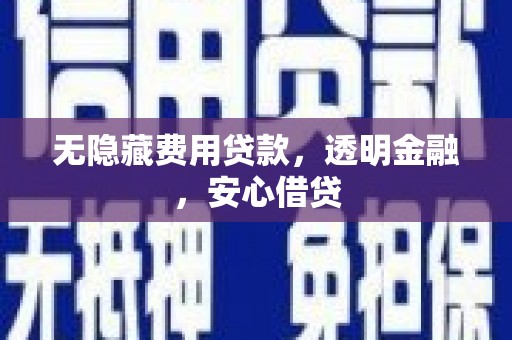 振兴无隐藏费用贷款，透明金融，安心借贷