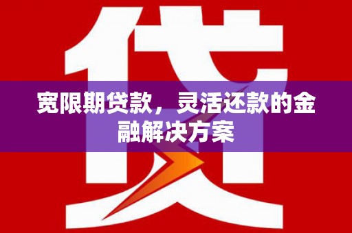 振兴宽限期贷款，灵活还款的金融解决方案