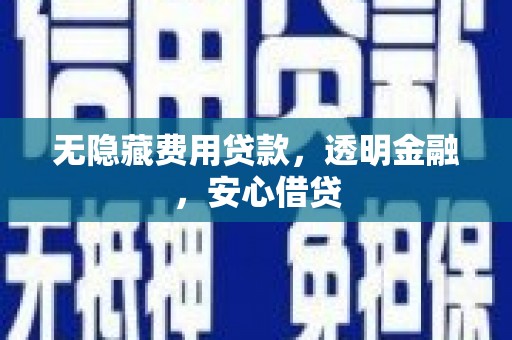 振兴无隐藏费用贷款，透明金融，安心借贷