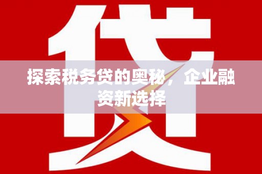 振兴探索税务贷的奥秘，企业融资新选择