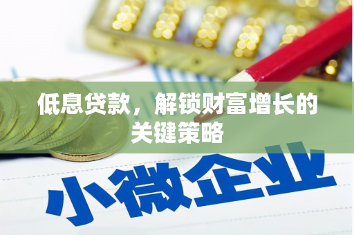振兴低息贷款，解锁财富增长的关键策略