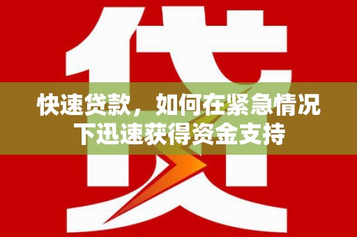 振兴快速贷款，如何在紧急情况下迅速获得资金支持