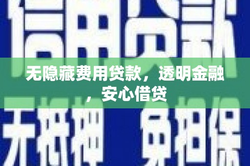 振兴无隐藏费用贷款，透明金融，安心借贷